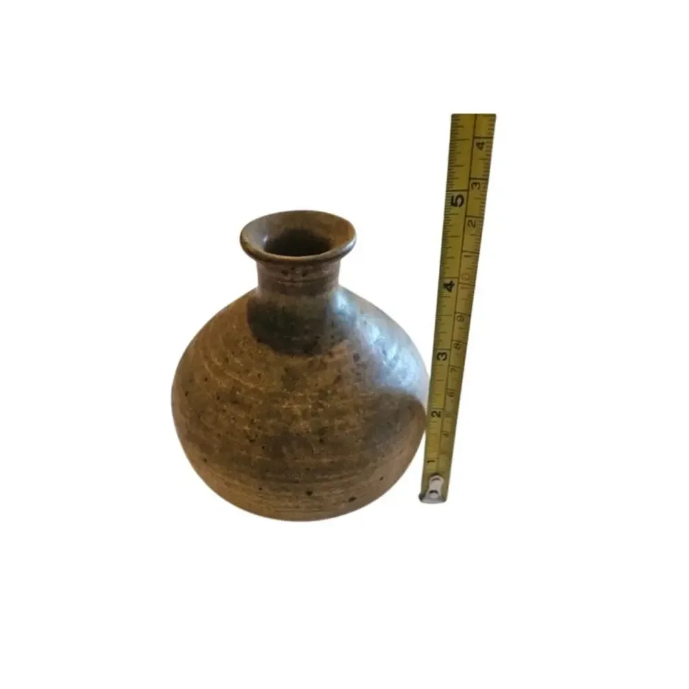 Rustic, earthy glazed, hand thrown Ceramic Pottery Vase 5